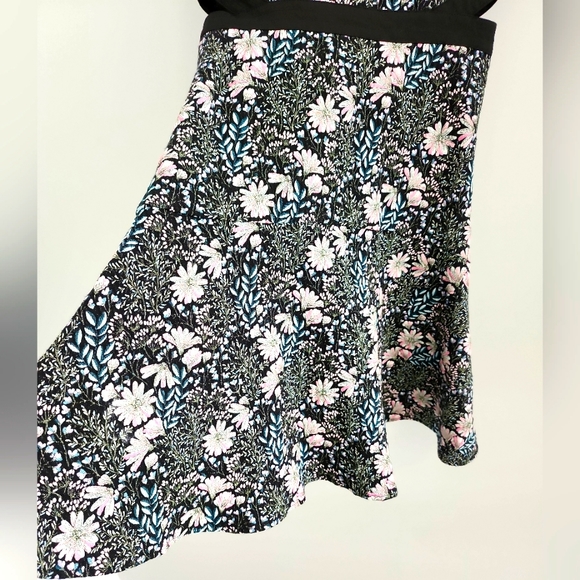 🌷2 for $20 FOREVER NEW Women Short Dress Size 6 Black Floral Sleeveless A line - Picture 6 of 11